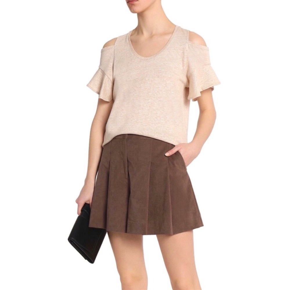 Halston Heritage Skirt effect faux suede skort